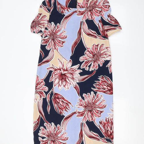 Marks and Spencer Womens Blue Floral  A-Line  Size 10