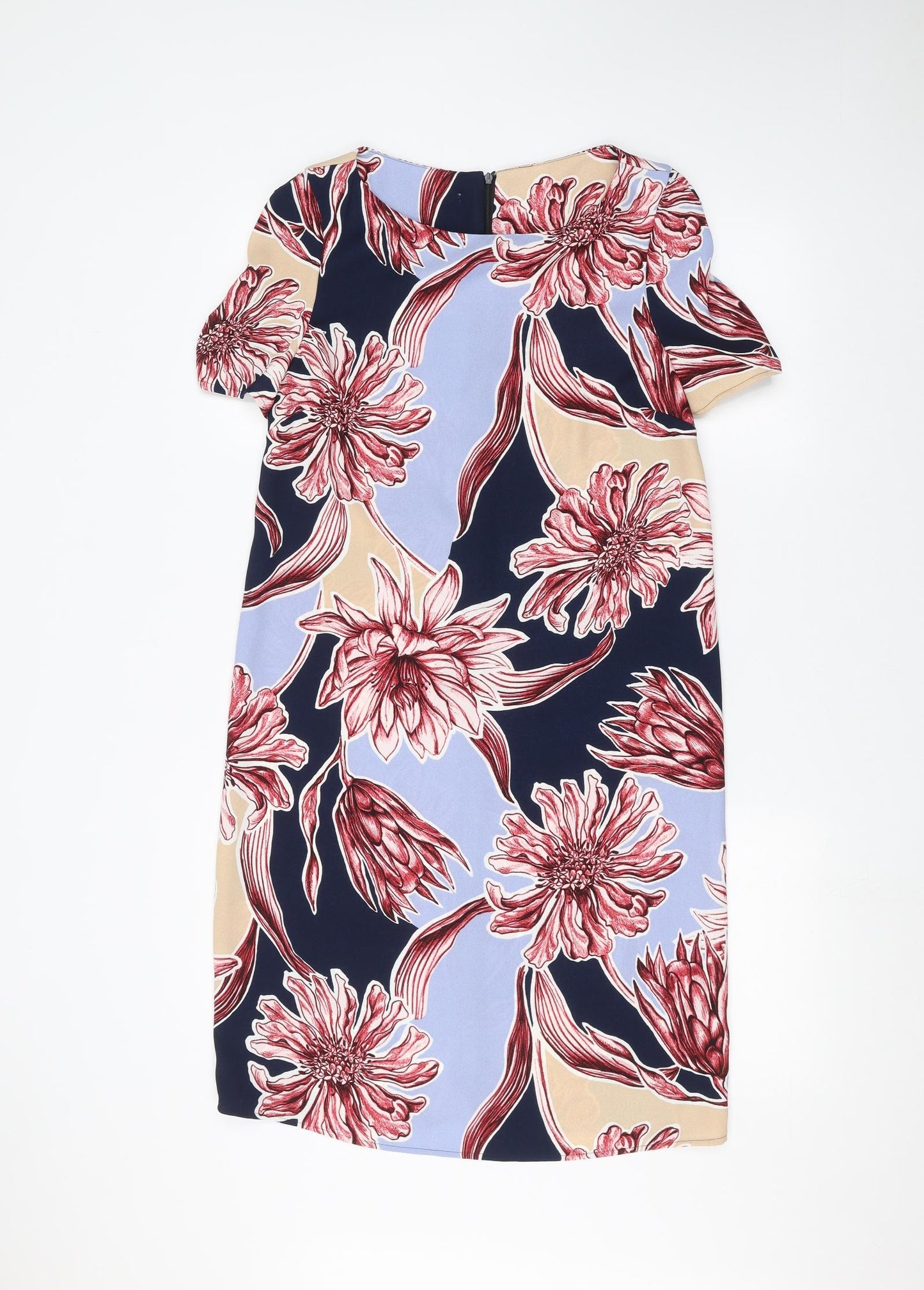 Marks and Spencer Womens Blue Floral  A-Line  Size 10