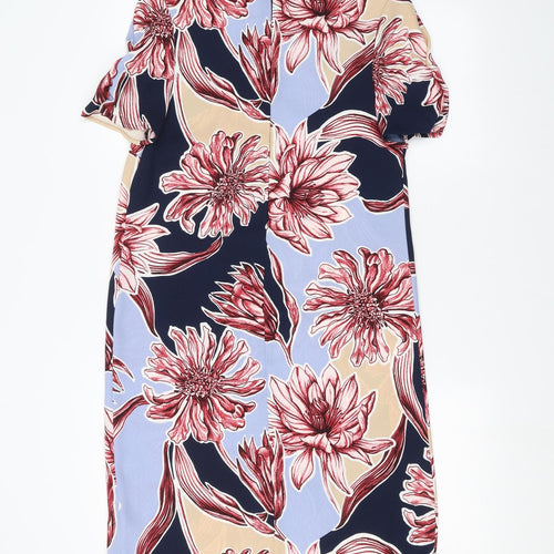 Marks and Spencer Womens Blue Floral  A-Line  Size 10