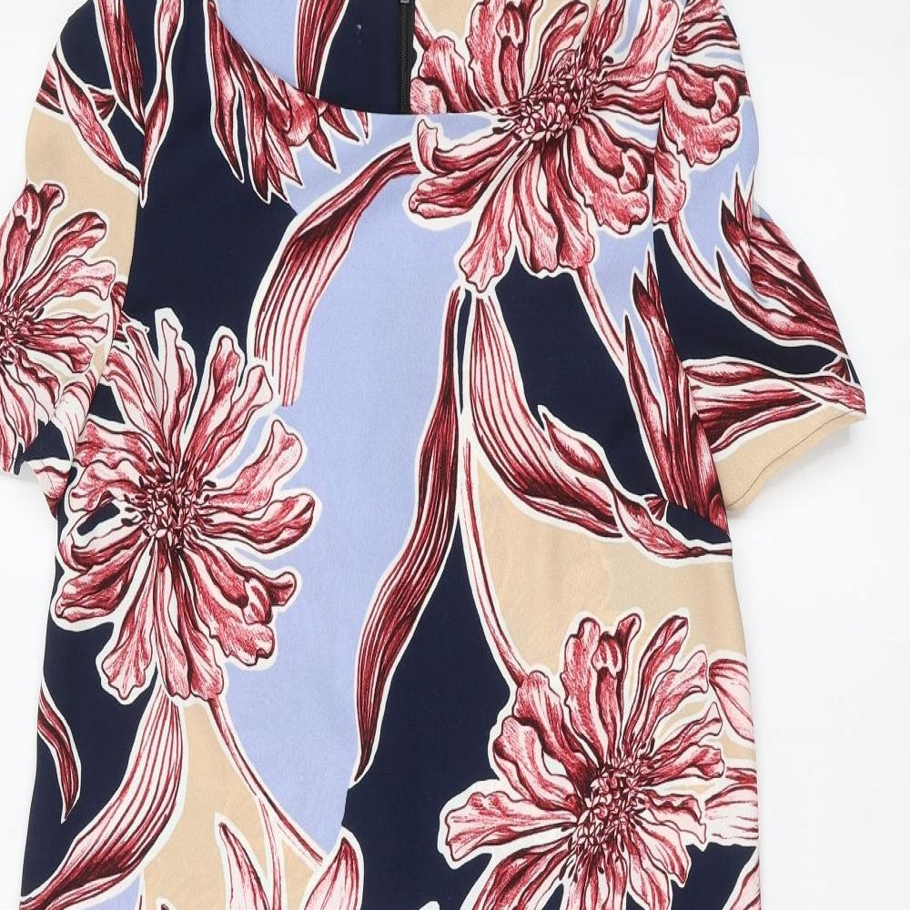 Marks and Spencer Womens Blue Floral  A-Line  Size 10