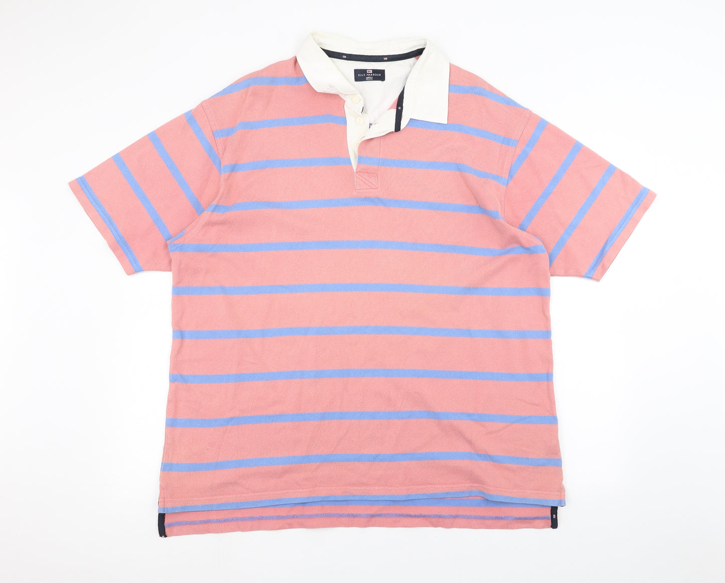 Marks and Spencer Mens Pink Striped   Polo Size XL