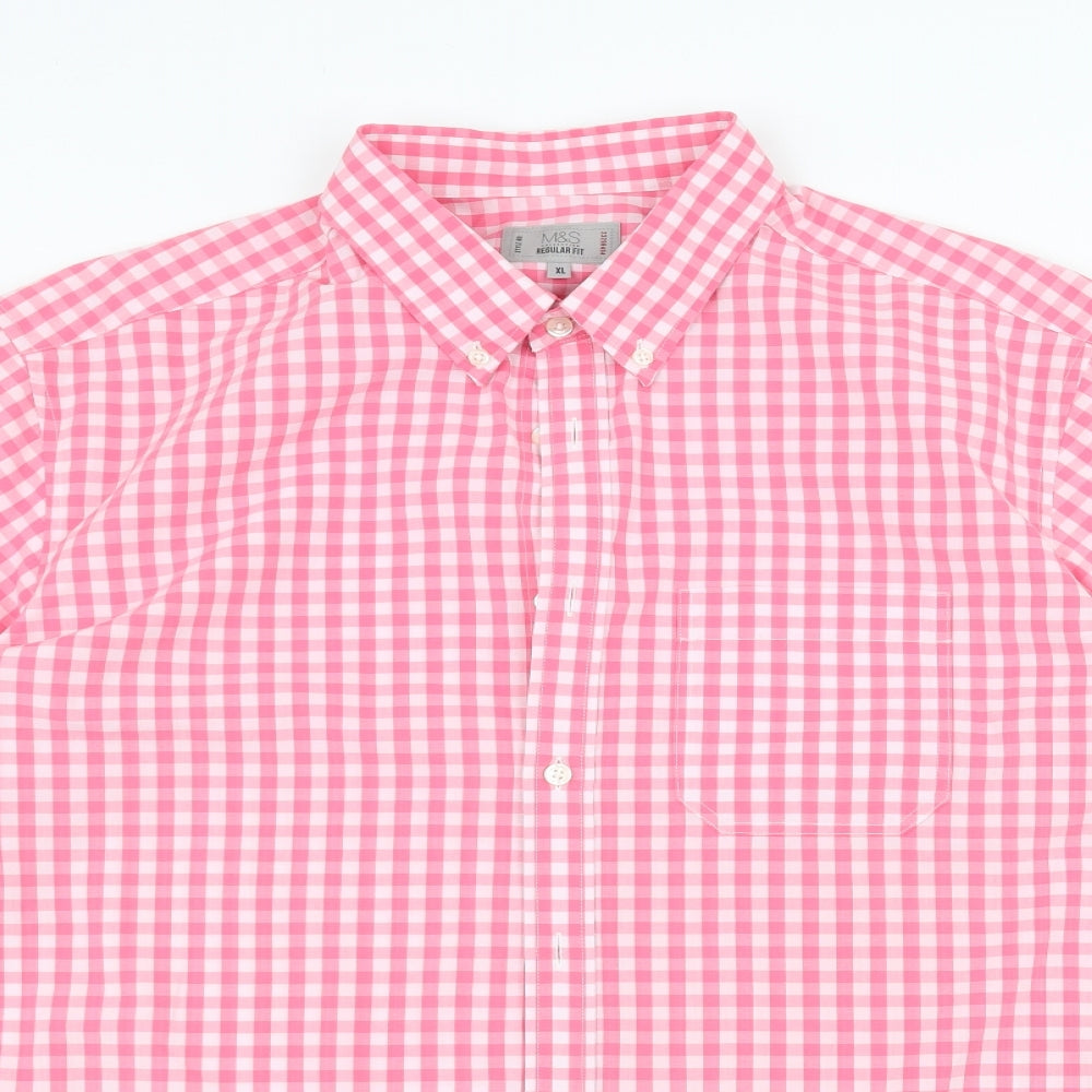 Marks and Spencer Mens Pink    Dress Shirt Size XL