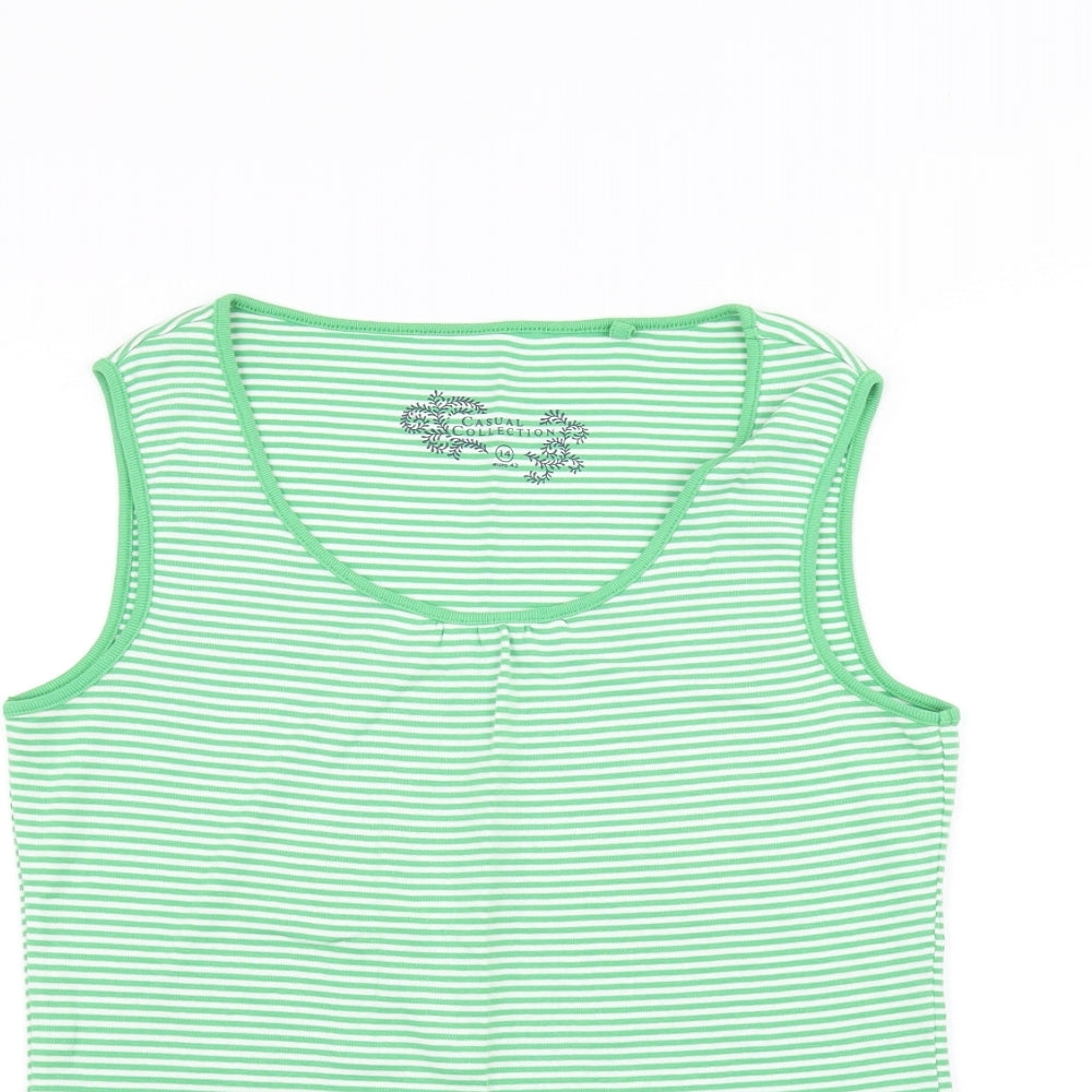 Dorothy Perkins Womens White Striped  Basic T-Shirt Size 14