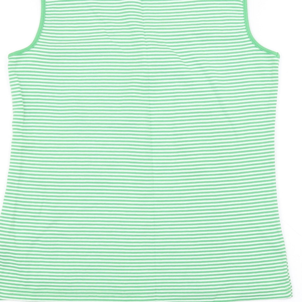 Dorothy Perkins Womens White Striped  Basic T-Shirt Size 14
