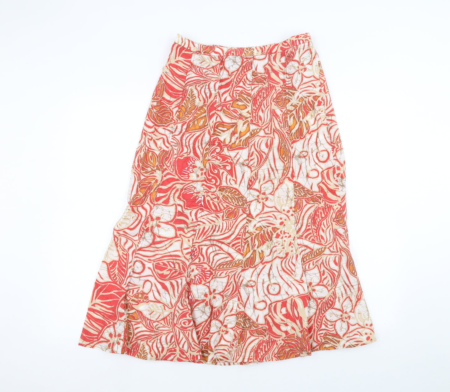 Marks and Spencer Womens White Floral  A-Line Skirt Size 10