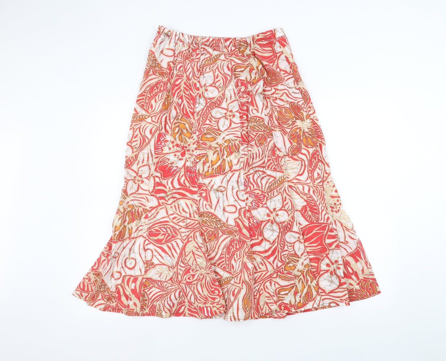 Marks and Spencer Womens White Floral  A-Line Skirt Size 10