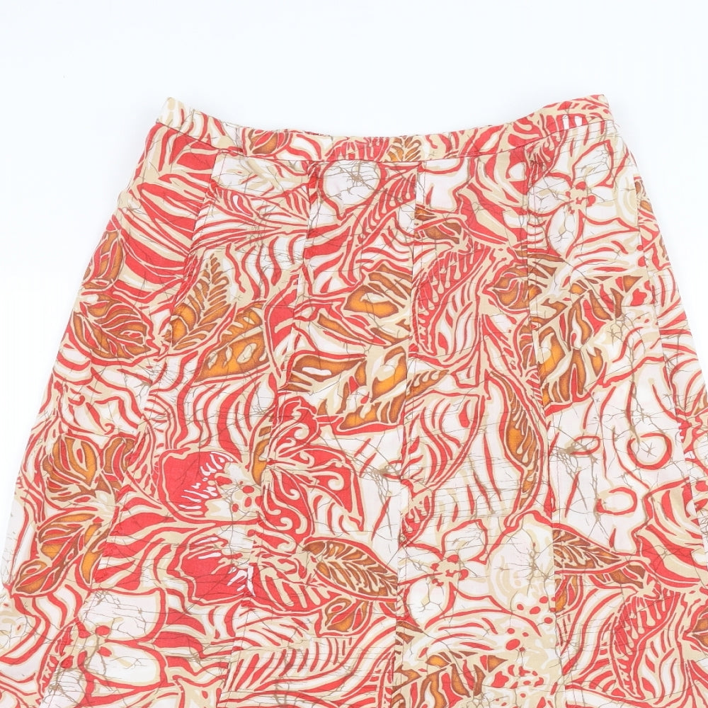 Marks and Spencer Womens White Floral  A-Line Skirt Size 10