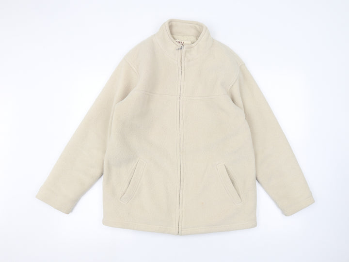 EWM Womens White Full Zip Jumper Size S