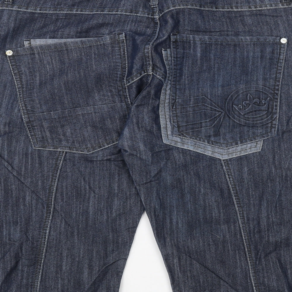 Crosshatch Mens Blue  Denim Bermuda Shorts Size 38 in