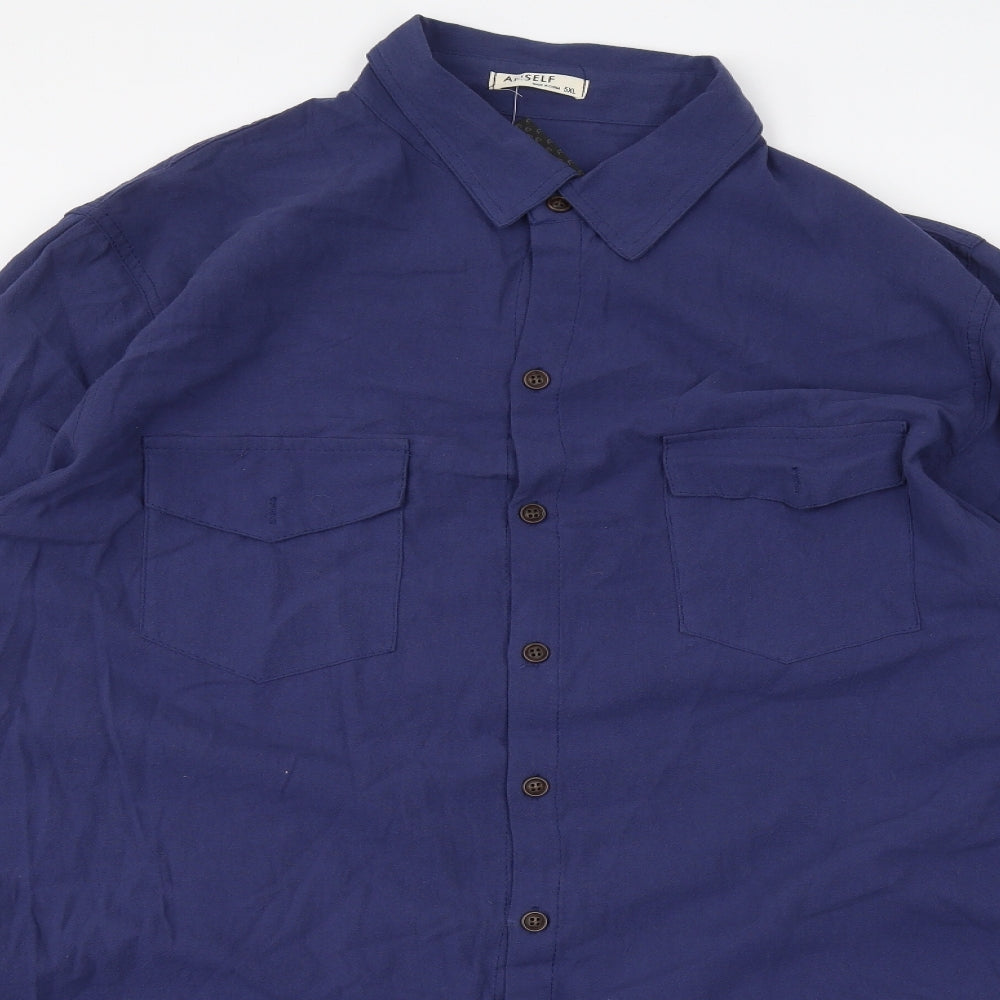 Anself Mens Blue    Dress Shirt Size 4XL
