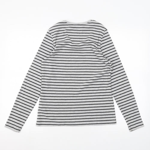 Betty Barclay Womens Grey Striped  Basic T-Shirt Size 16