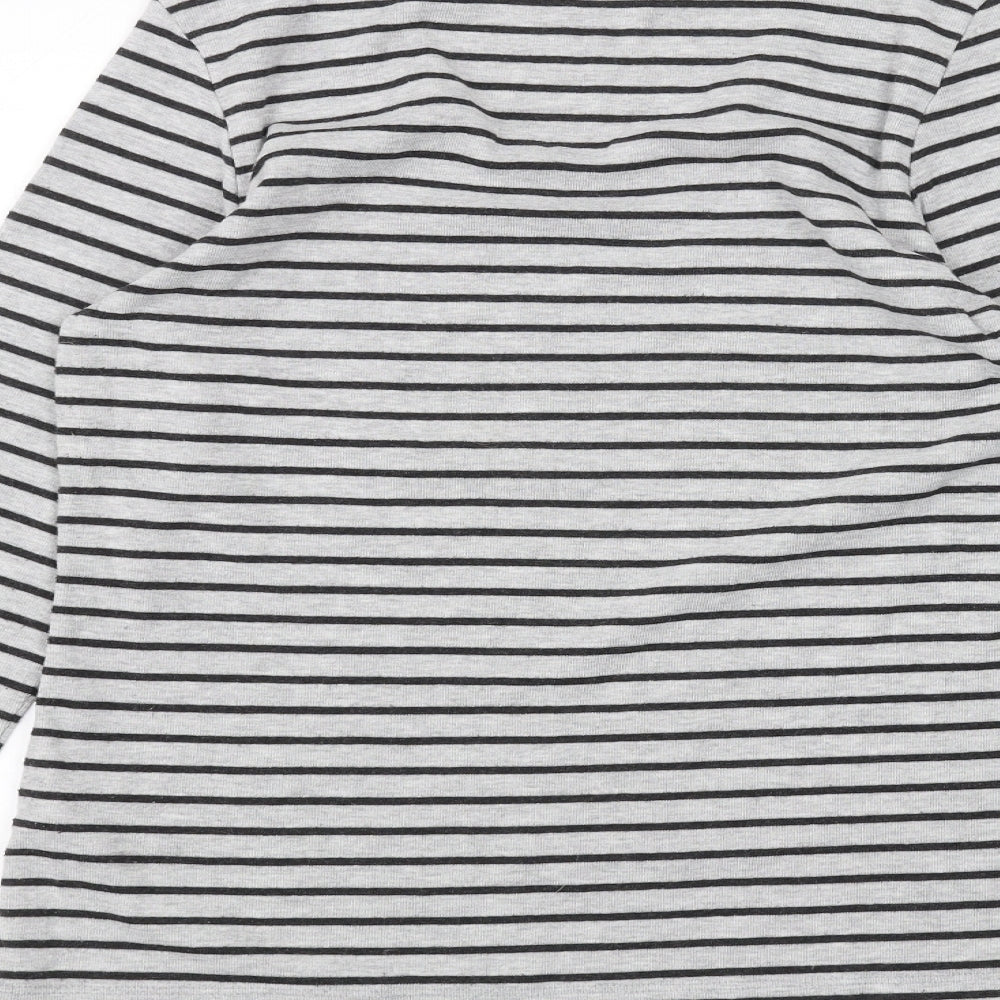 Betty Barclay Womens Grey Striped  Basic T-Shirt Size 16