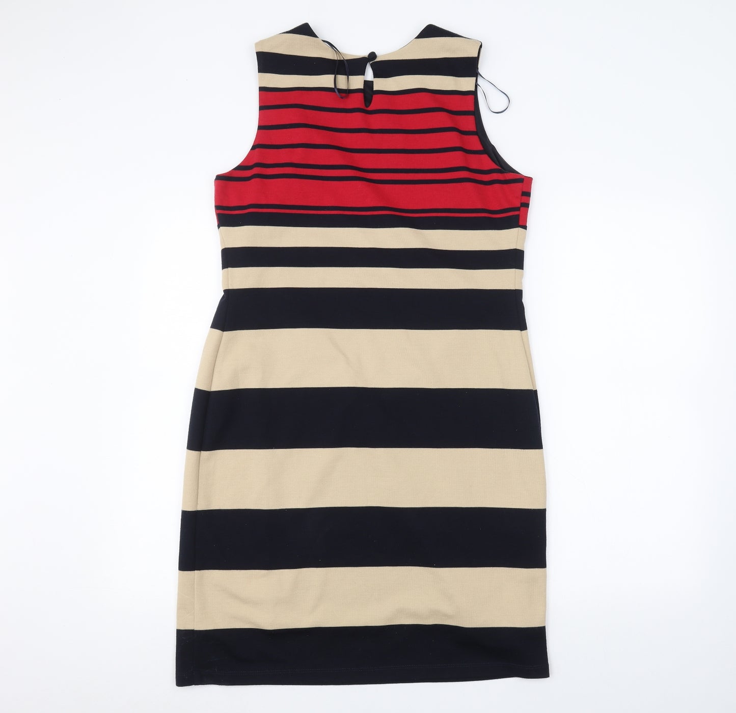 Laura Ashley Womens Blue Striped  A-Line  Size 14
