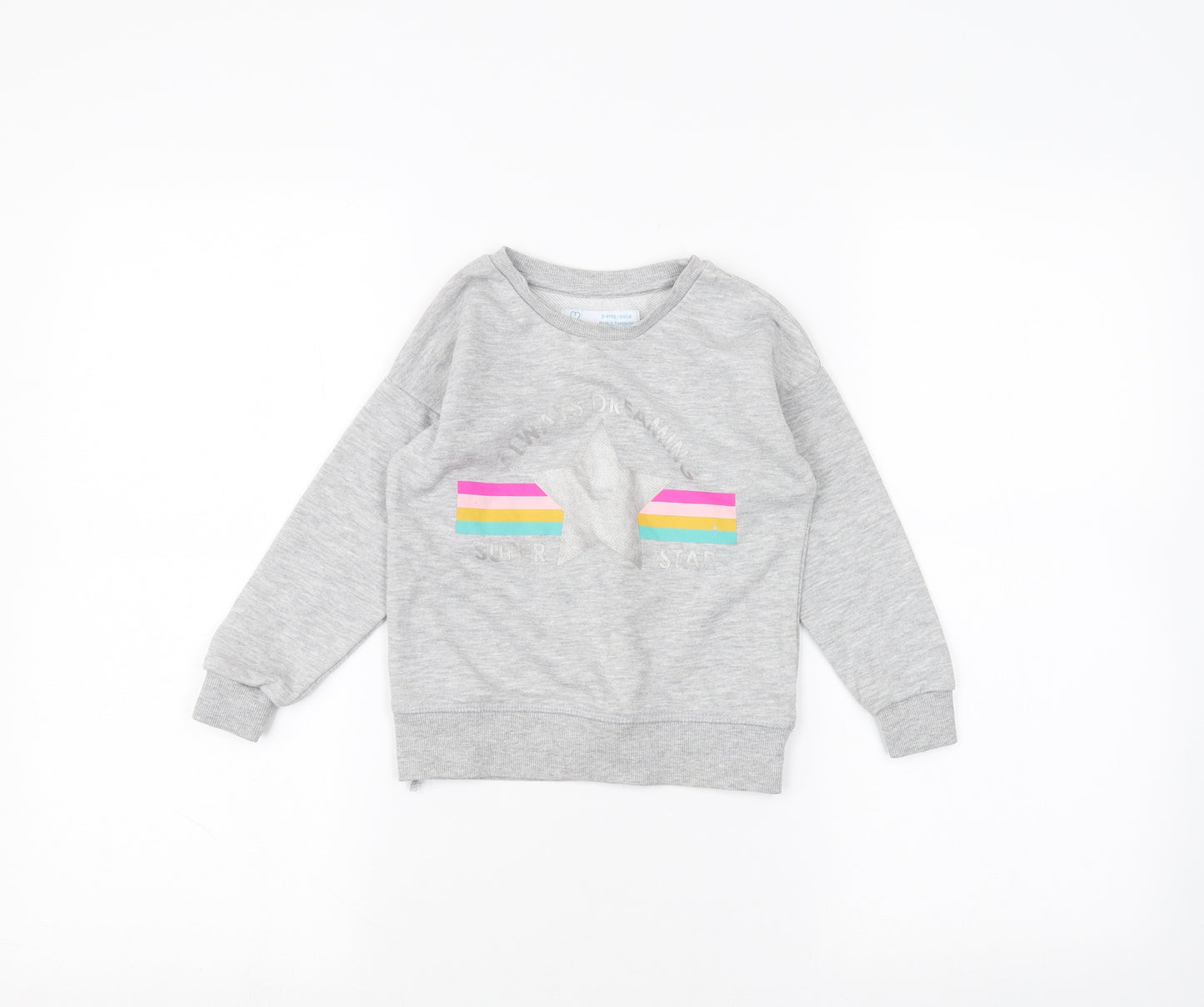 Primark Girls Grey   Pullover Jumper Size 3-4 Years