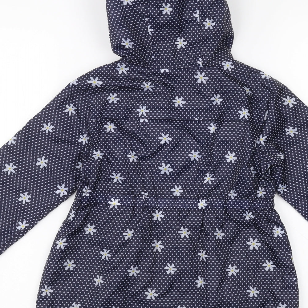 Primark Girls Blue Polka Dot  Rain Coat Coat Size 5-6 Years
