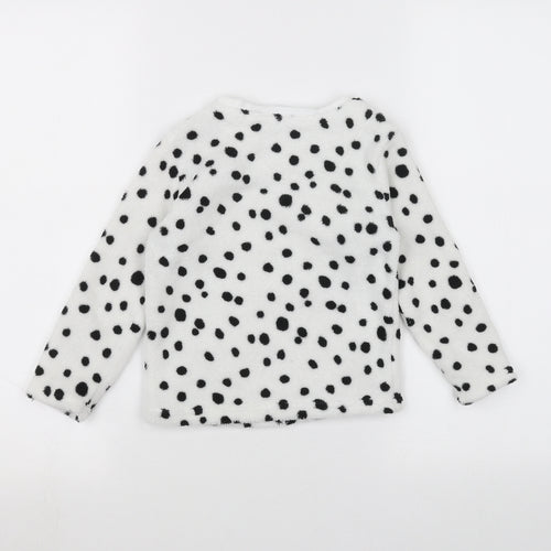Disney Girls White Polka Dot  Pullover Jumper Size 3-4 Years