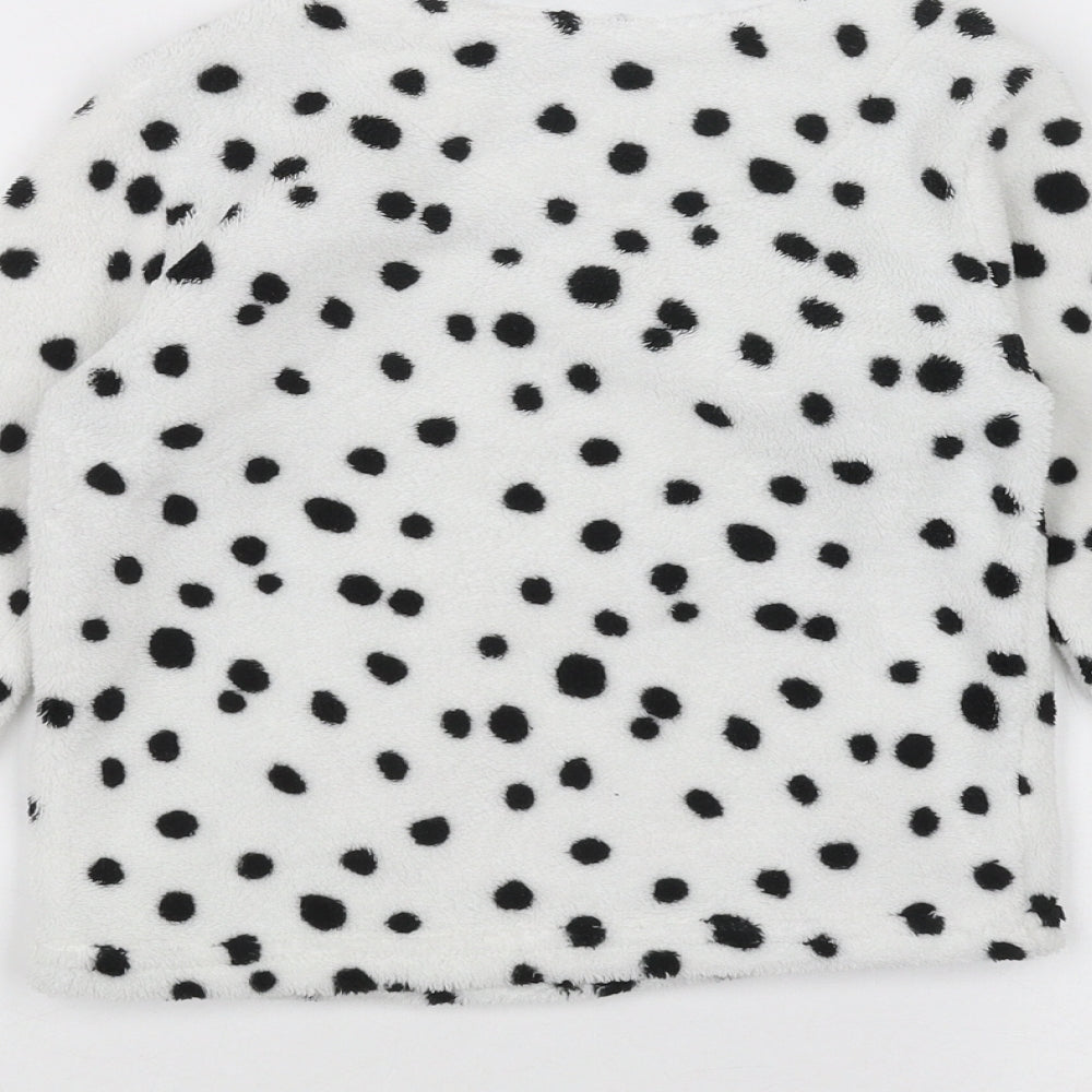 Disney Girls White Polka Dot  Pullover Jumper Size 3-4 Years