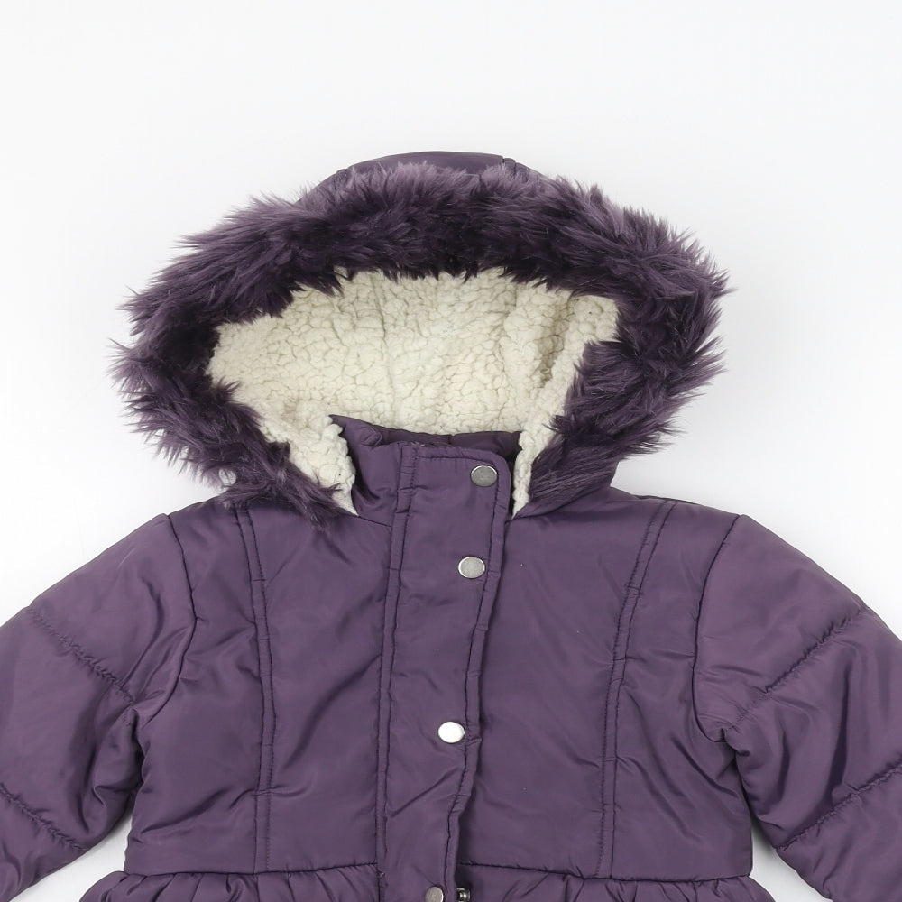 Mothercare Baby Purple   Parka Coat Size 18-24 Months
