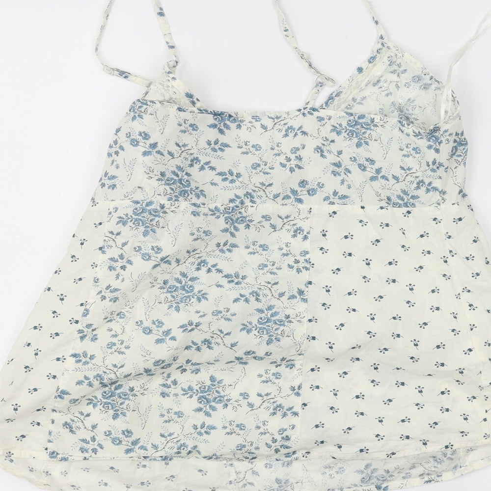 NEXT Womens White Floral  Basic Blouse Size 10