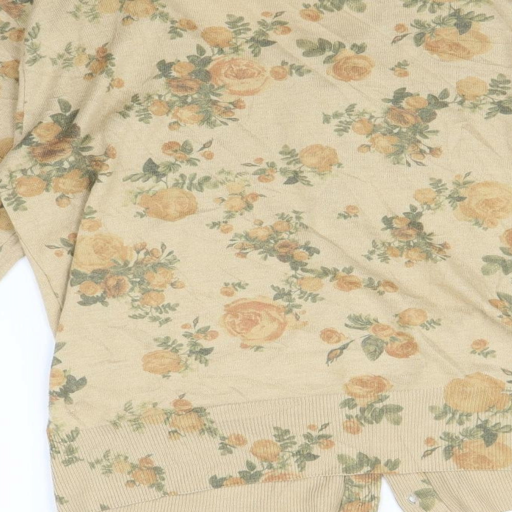 Zara Womens Multicoloured Floral  Cardigan Jumper Size L