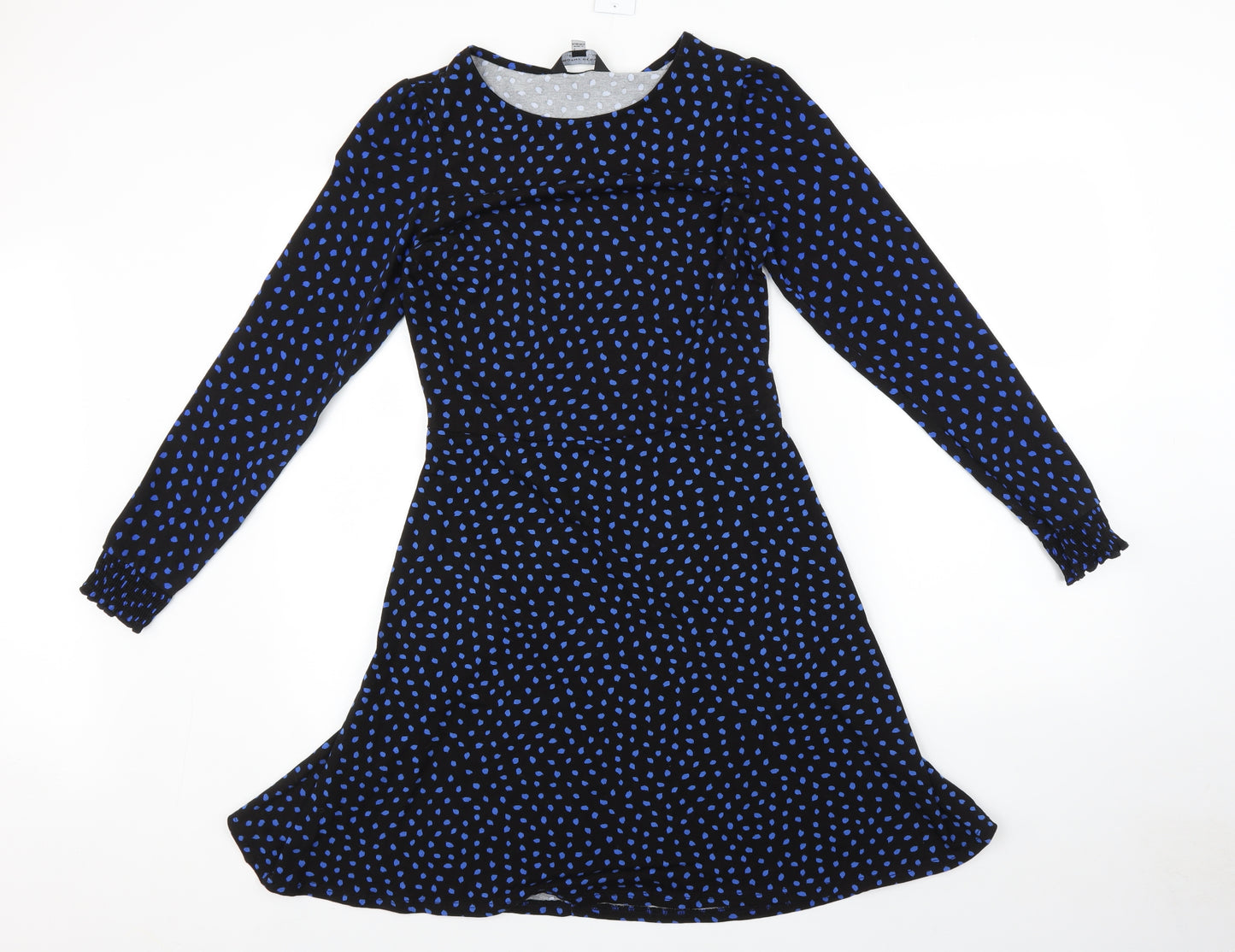 Dorothy Perkins Womens Blue Polka Dot  Fit & Flare  Size 10