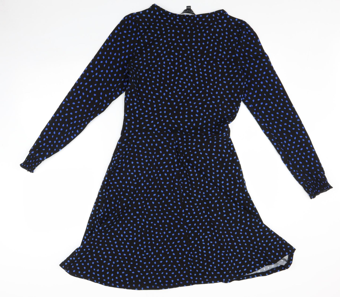 Dorothy Perkins Womens Blue Polka Dot  Fit & Flare  Size 10