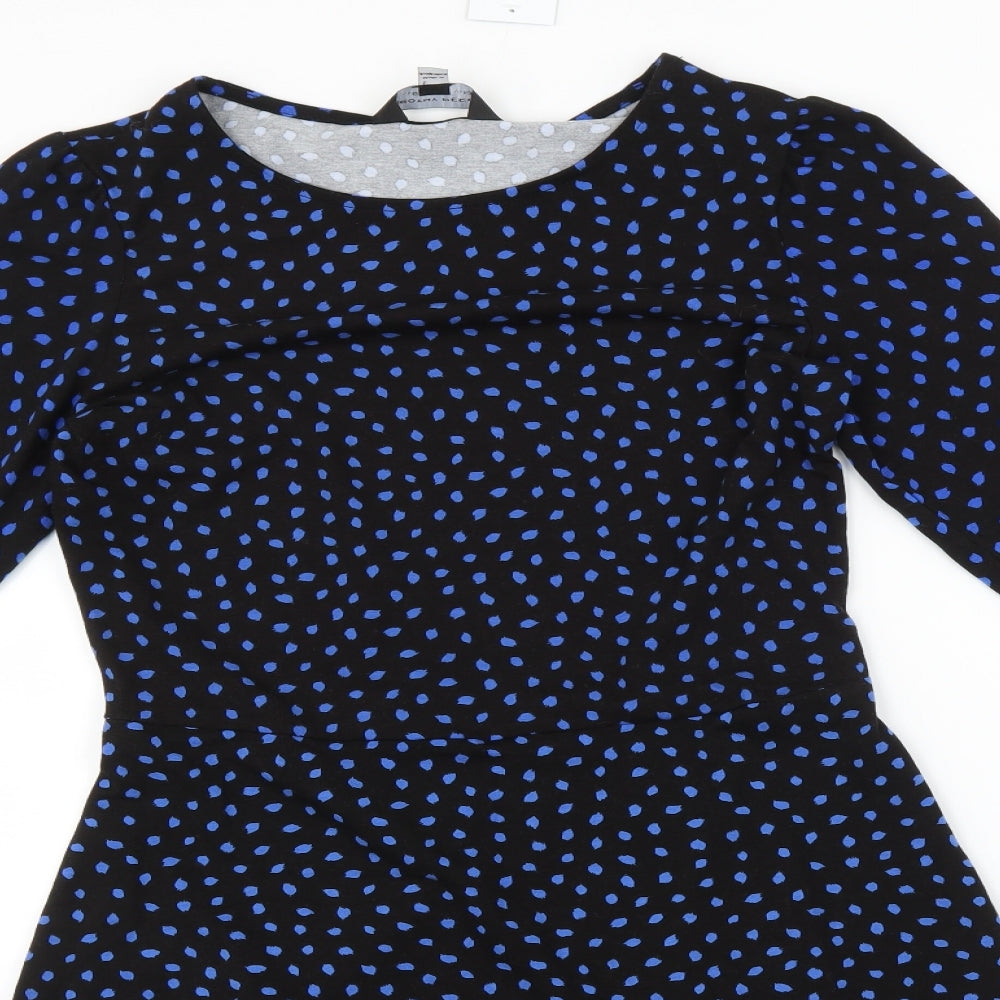 Dorothy Perkins Womens Blue Polka Dot  Fit & Flare  Size 10