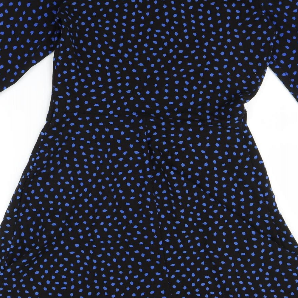 Dorothy Perkins Womens Blue Polka Dot  Fit & Flare  Size 10
