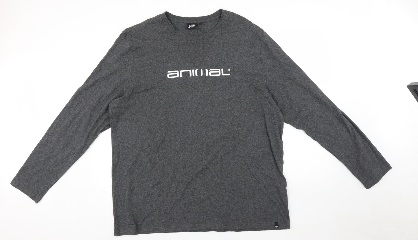 Animal Mens Grey    T-Shirt Size 2XL