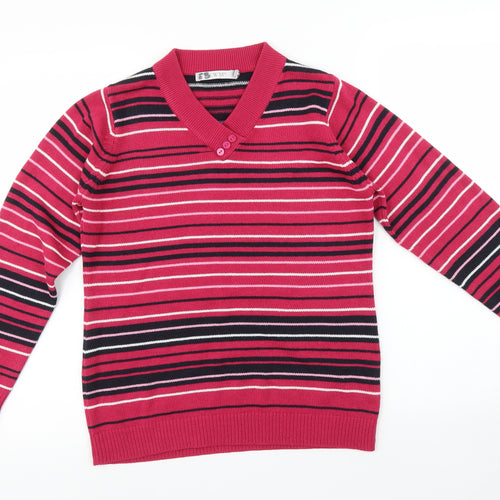 EWM Womens Multicoloured Striped  Pullover Sweatshirt Size S