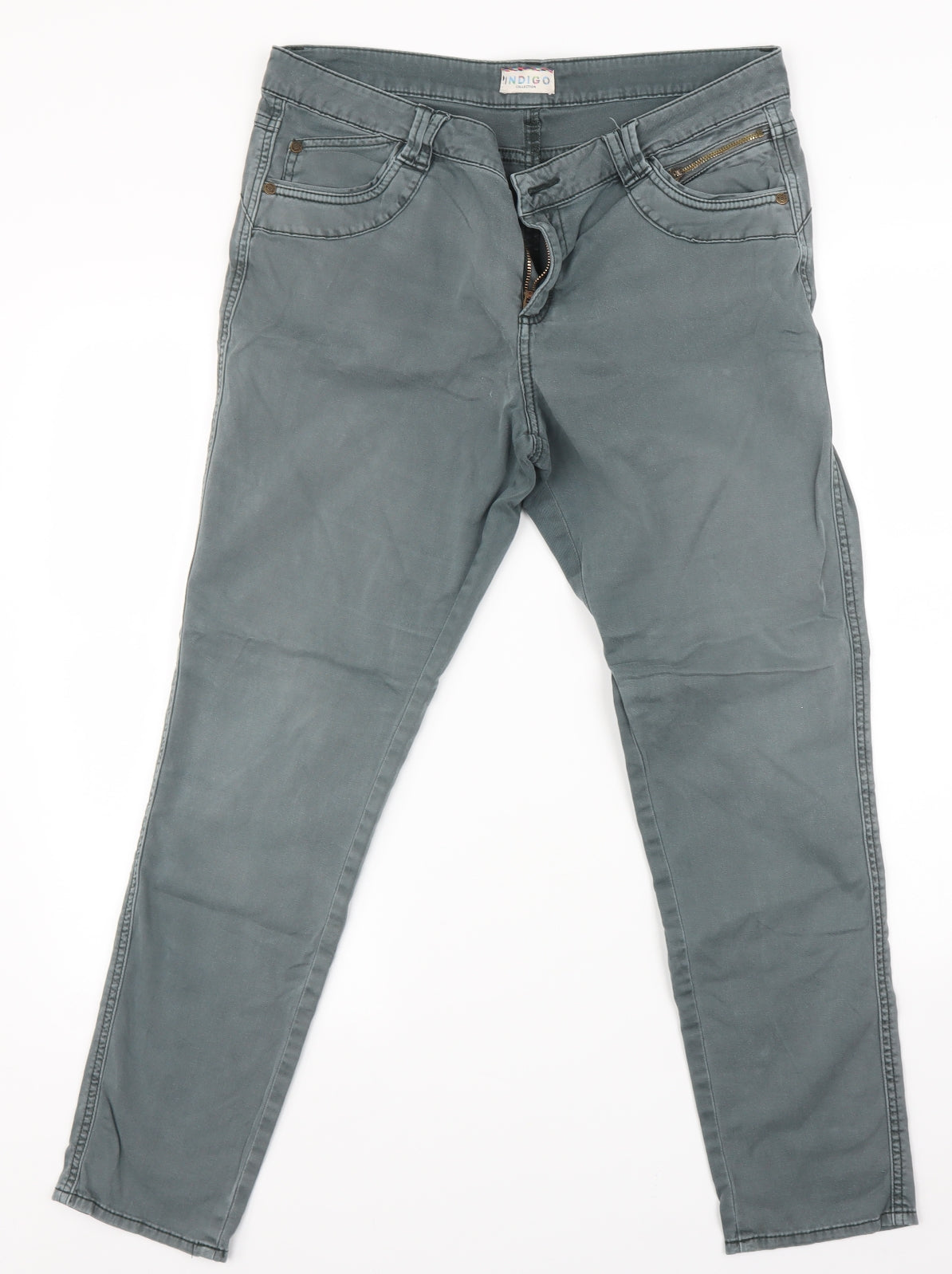 Indigo Womens Grey   Skinny Jeans Size 14 L29 in