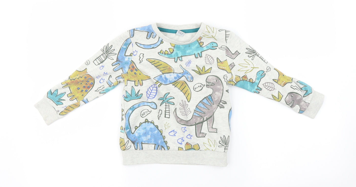 NEXT Baby Grey    Jumper Size 18-24 Months  - Dinosaur print