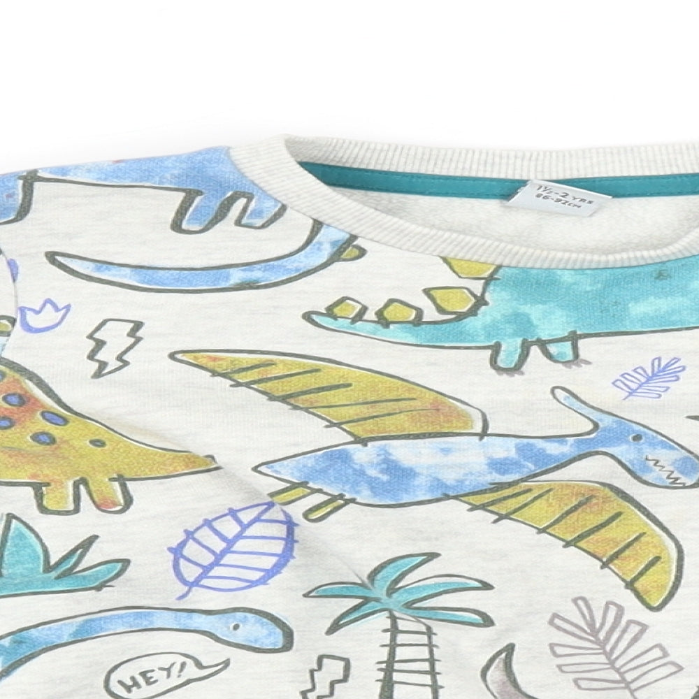 NEXT Baby Grey    Jumper Size 18-24 Months  - Dinosaur print
