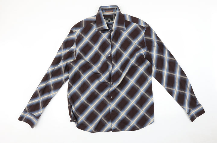 NEXT Mens Multicoloured Check Button-Up Size L