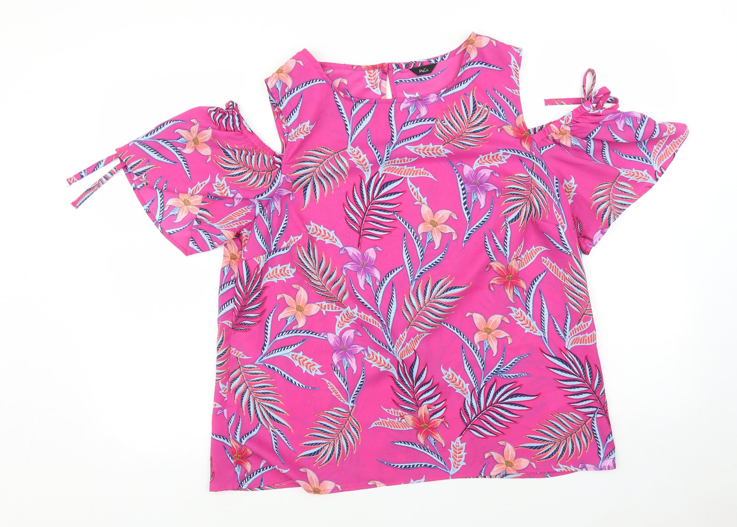 M&Co Womens Pink Floral   Blouse Size 14