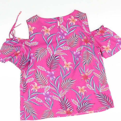 M&Co Womens Pink Floral   Blouse Size 14