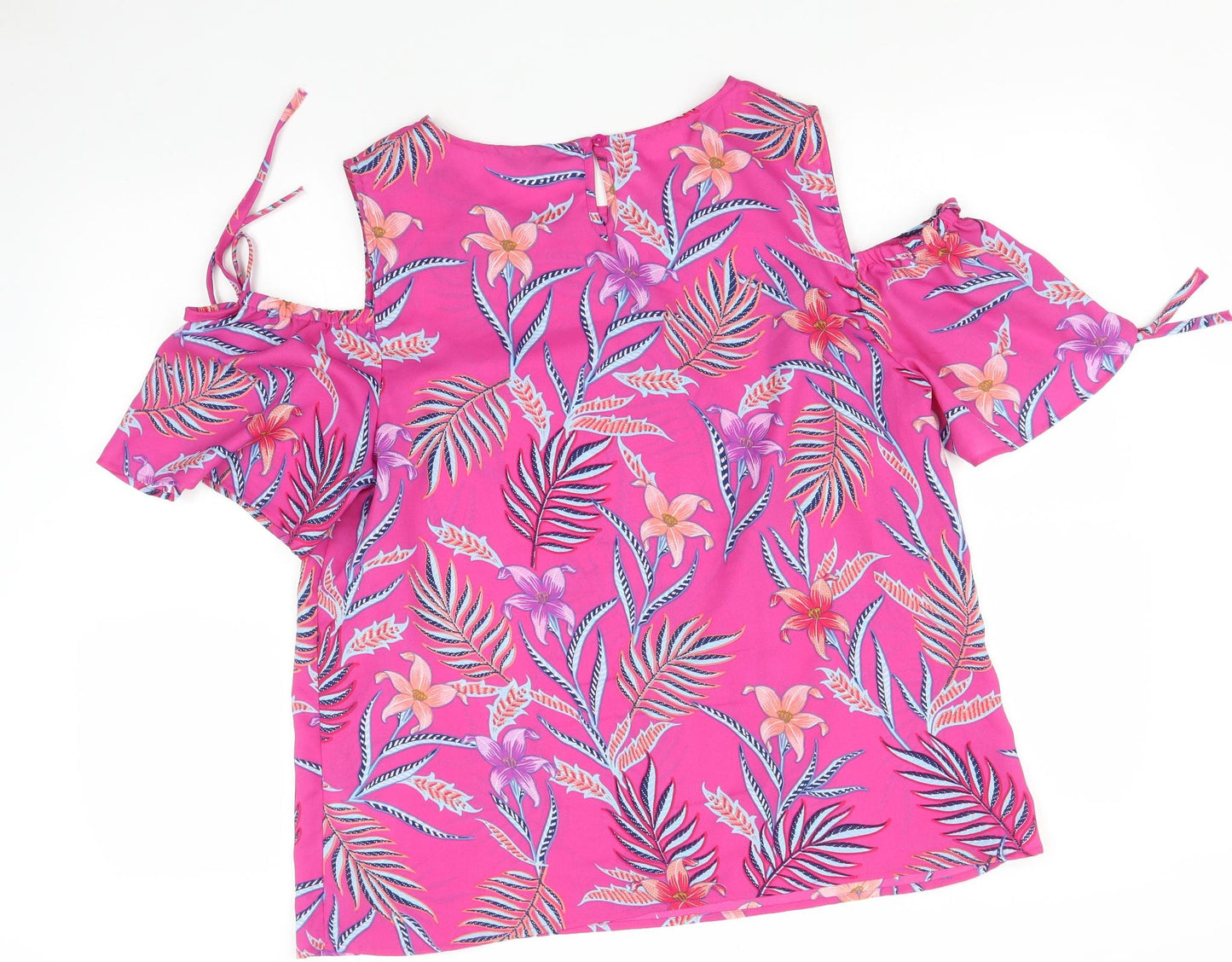 M&Co Womens Pink Floral   Blouse Size 14