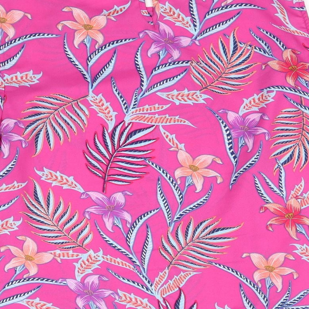 M&Co Womens Pink Floral   Blouse Size 14