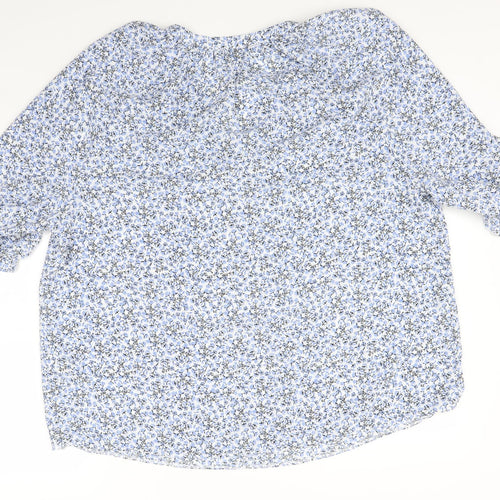 Papaya Womens Blue Floral   Blouse Size 16