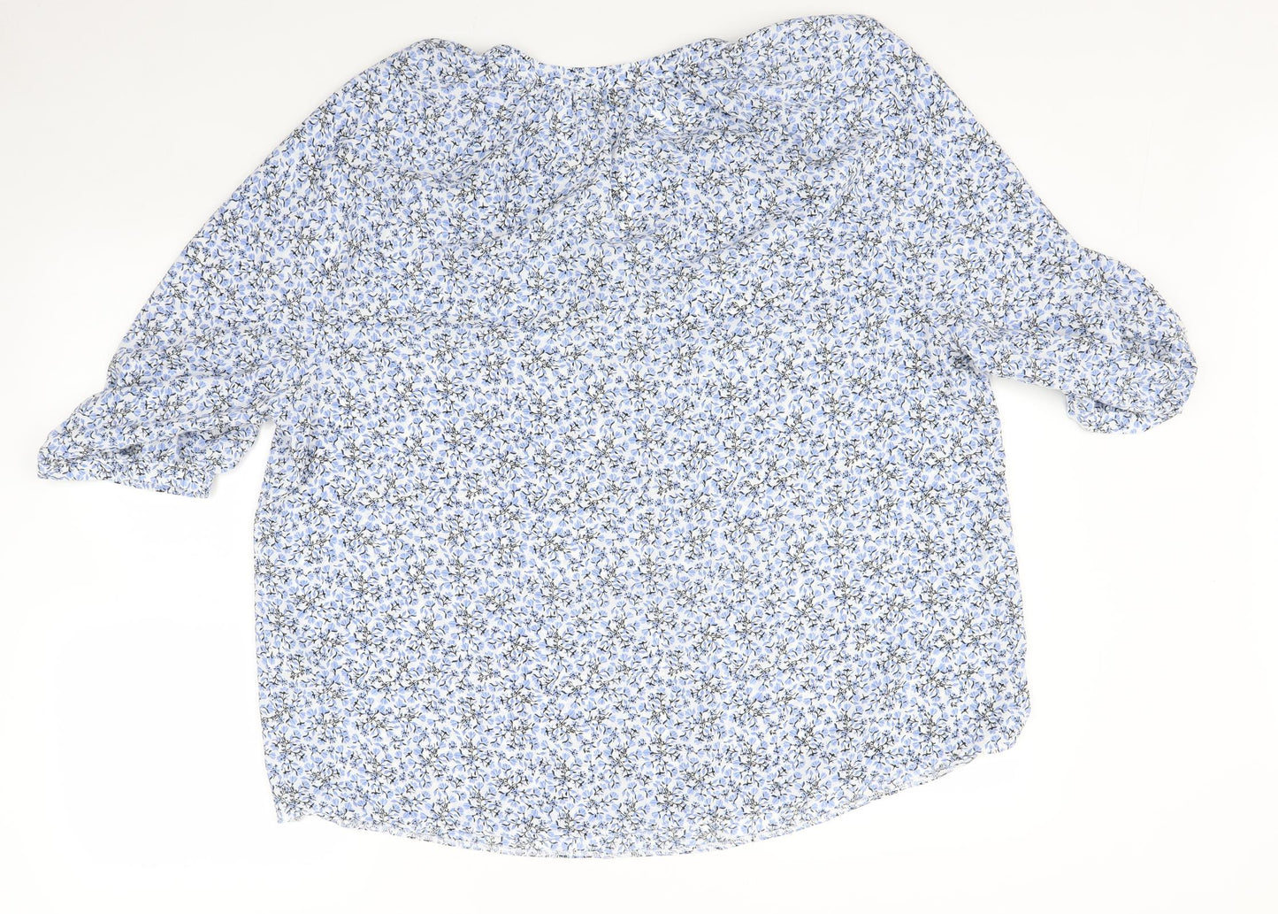 Papaya Womens Blue Floral   Blouse Size 16
