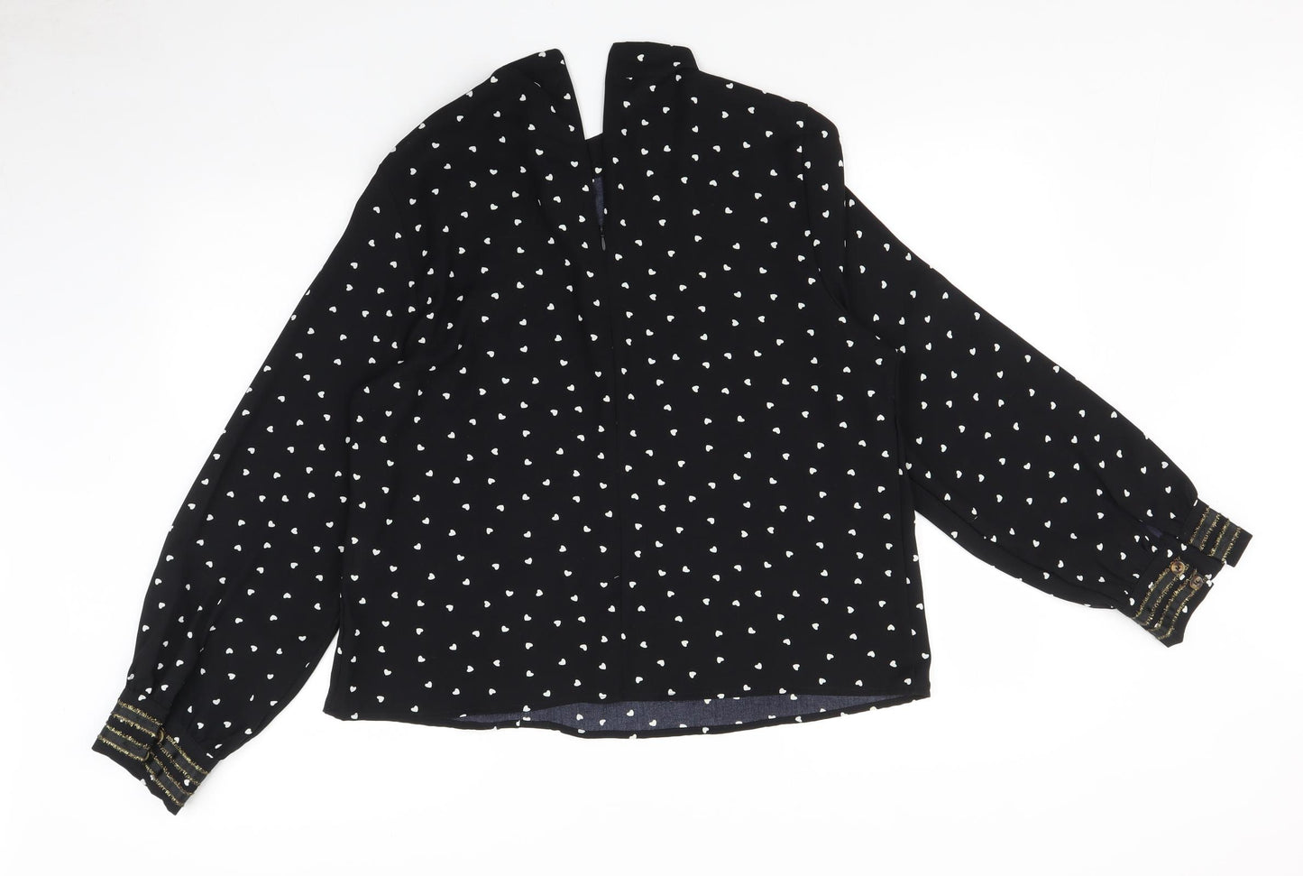 SheIn Womens Black Polka Dot   Blouse Size XL