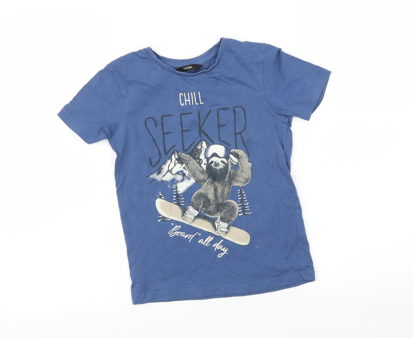 George Boys Blue    T-Shirt Size 6-7 Years  - Sloth