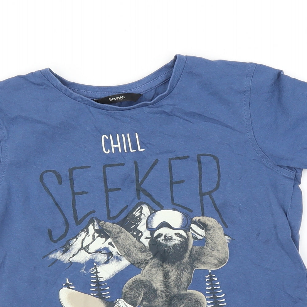 George Boys Blue    T-Shirt Size 6-7 Years  - Sloth