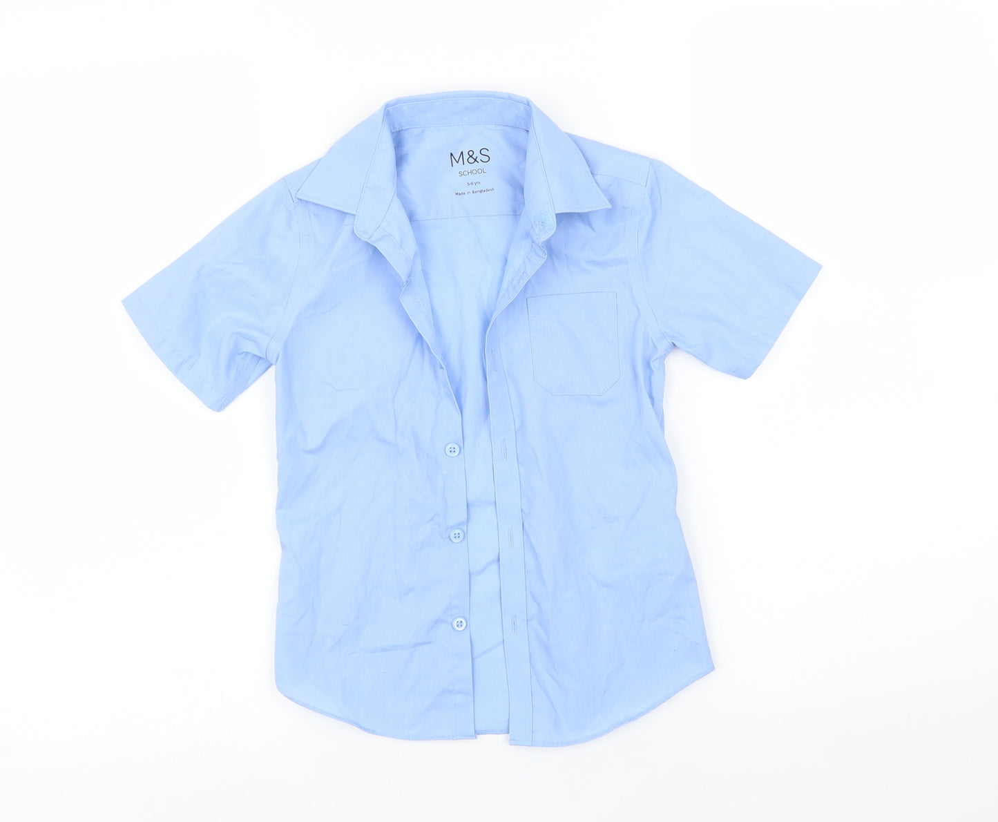 Marks and Spencer Boys Blue    Button-Up Size 5-6 Years  - School