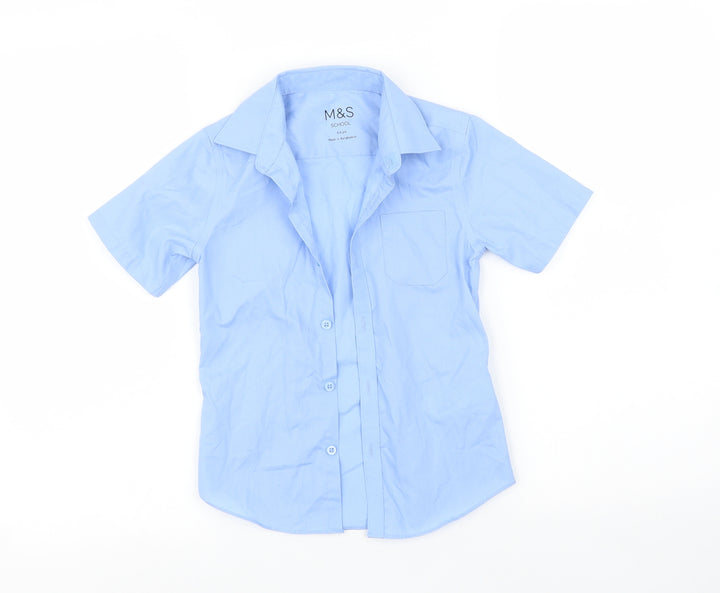 Marks and Spencer Boys Blue    Button-Up Size 5-6 Years  - School