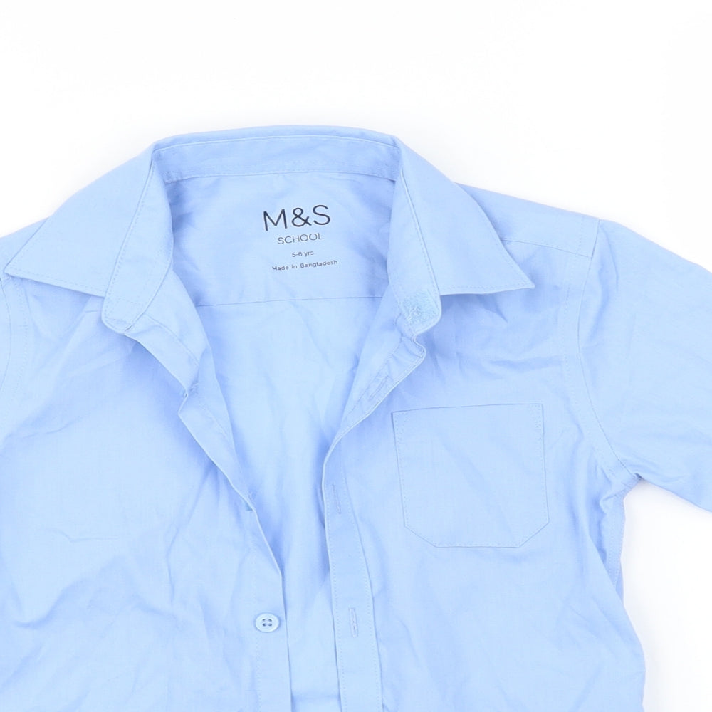 Marks and Spencer Boys Blue    Button-Up Size 5-6 Years  - School