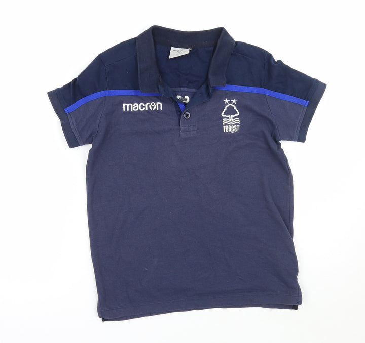 Macron Boys Blue   Basic Polo Size 9-10 Years  - Nottingham Forest