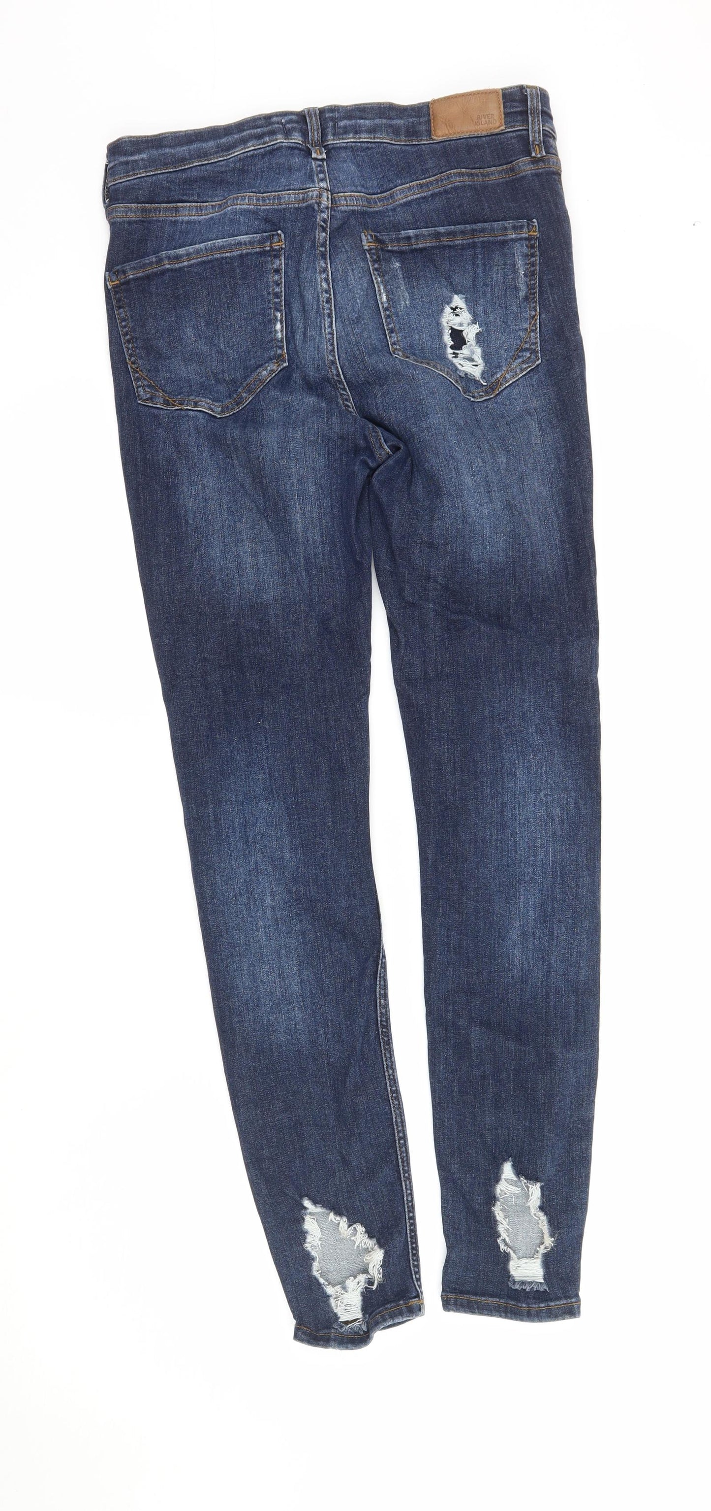 River Island Womens Blue  Denim Skinny Jeans Size 10 L28 in