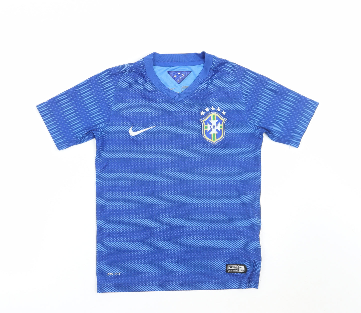 Nike Boys Blue Spotted  Basic T-Shirt Size 9-10 Years  - Brazil Football