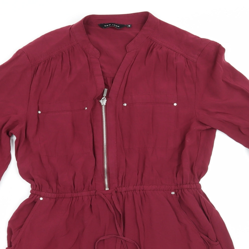 New Look Womens Red   Shirt Dress  Size 12